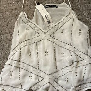 Beaded crop top Zara